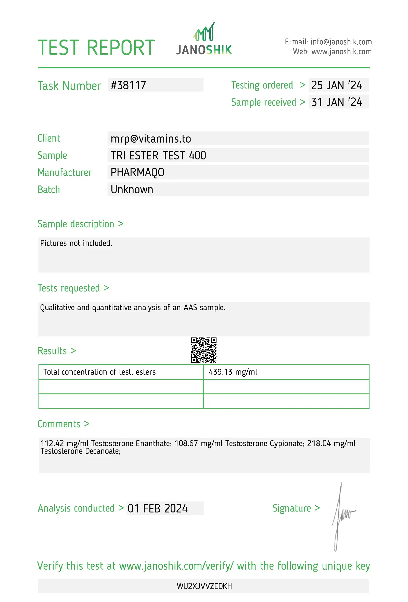 Tri-Ester Test 400 – Pharmaqo Labs - Image 2